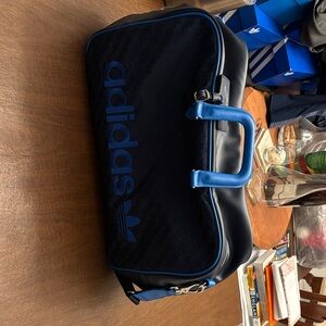 Adidas Black Duffel Bag with Blue Accents